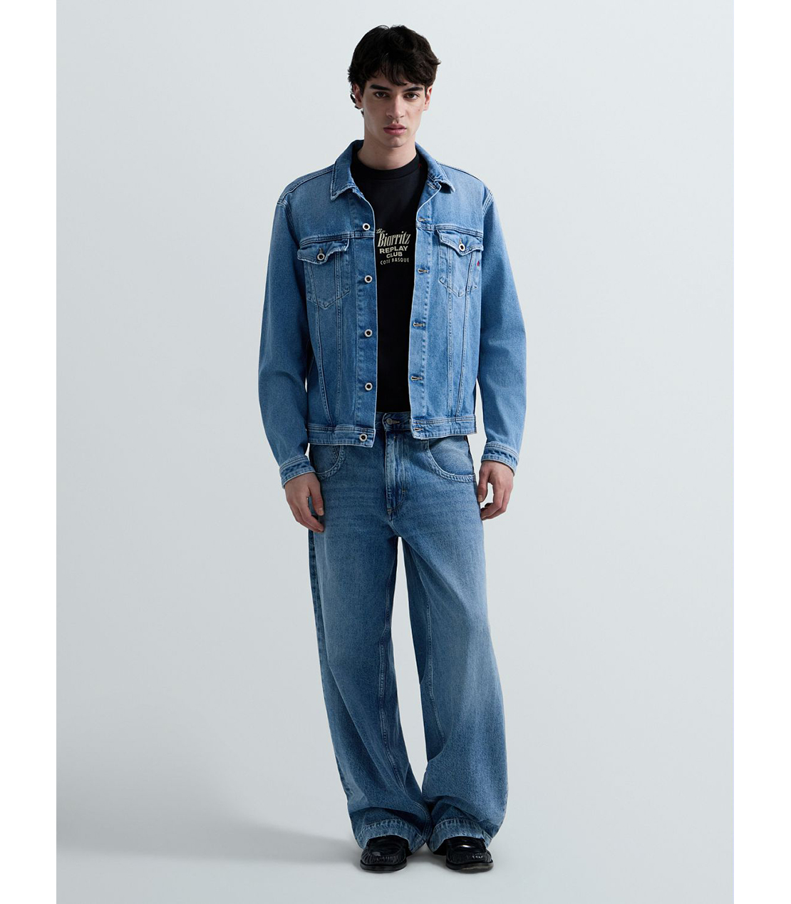 バギーフィットFERYSインディゴコットンデニム 詳細画像 ブルー 2